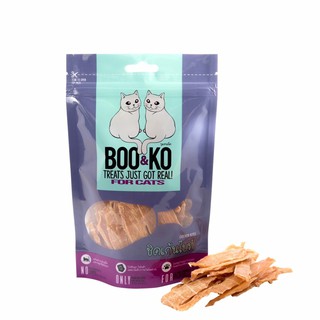 Boo&amp;ko ชิคเก้นไบท์ 60 กรัม ✔️ ทำจากเนื้ออกไก่ และ ปลา ✔️ ชิ้นเล็กสำหรับน้องแมว 🐱