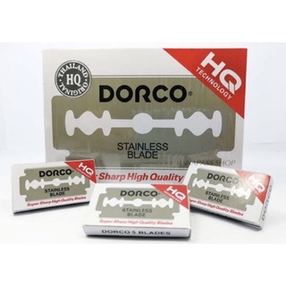 (โค้ดส่งฟรีหน้าร้าน) (1 กล่อง : 5 ใบ) ใบมีดโกน 2 คม ตราดอร์โก้ DORCO ของแท้ 100%