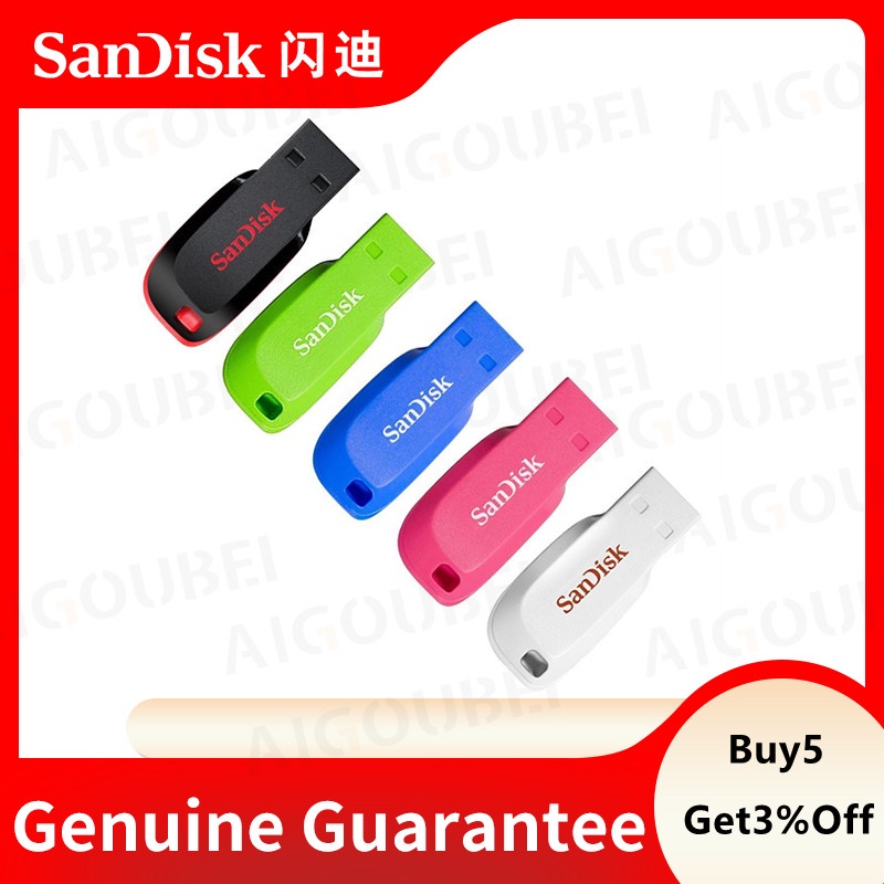 USB 2.0 SanDisk Cruzer Blade Flash Drive 4GB 8GB 16GB 32GB 64GB 128GB SDCZ50 memory stick Flash Driver