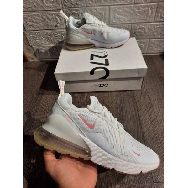 Nike Airmax 270 รองเท้าผ้าใบ สีขาว สีชมพู สําหรับผู้หญิง