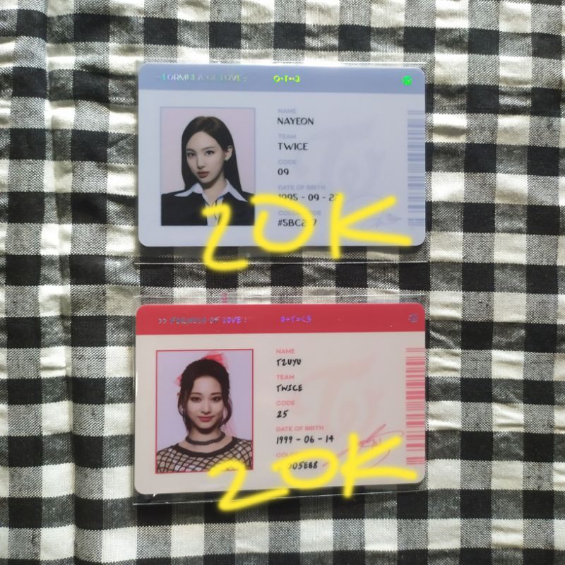 สองครั้ง ID Card Sentist Formula Of Love Nayeon Tyuzu [OFFICIAL]