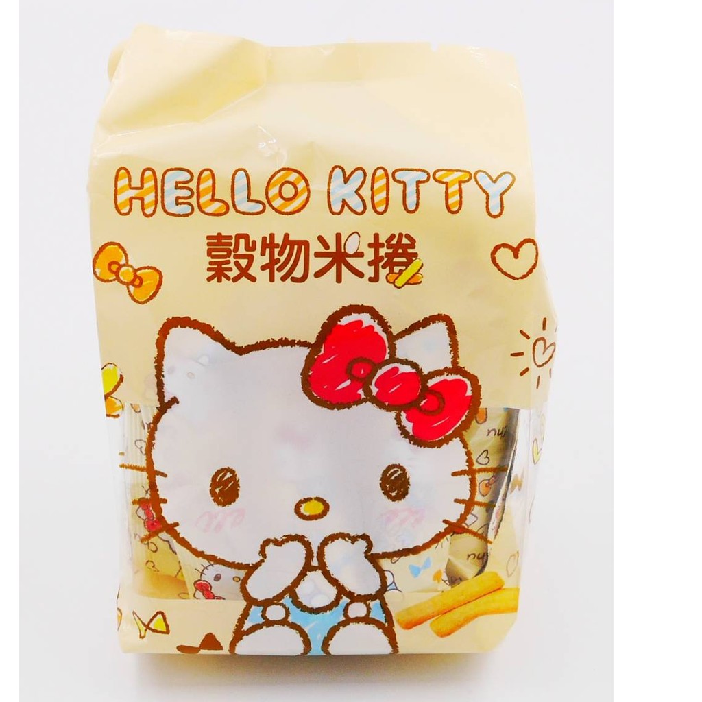 Kitty Grain rice roll (Egg yolk Flavour) : ขนมข้าวพองอบกรอบจากไต้หวัน แพคเกจคิตตี้