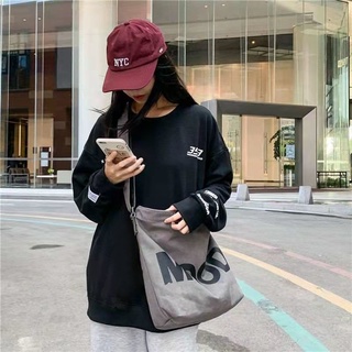 KOREA(KR1813) กระเป๋าผ้าสะพายข้าง MOOD.ผ้าแคนวาส ผู้ชาย​ ผู้หญิง​ อินเทรนด์​ญี่ปุ่น มี3สี