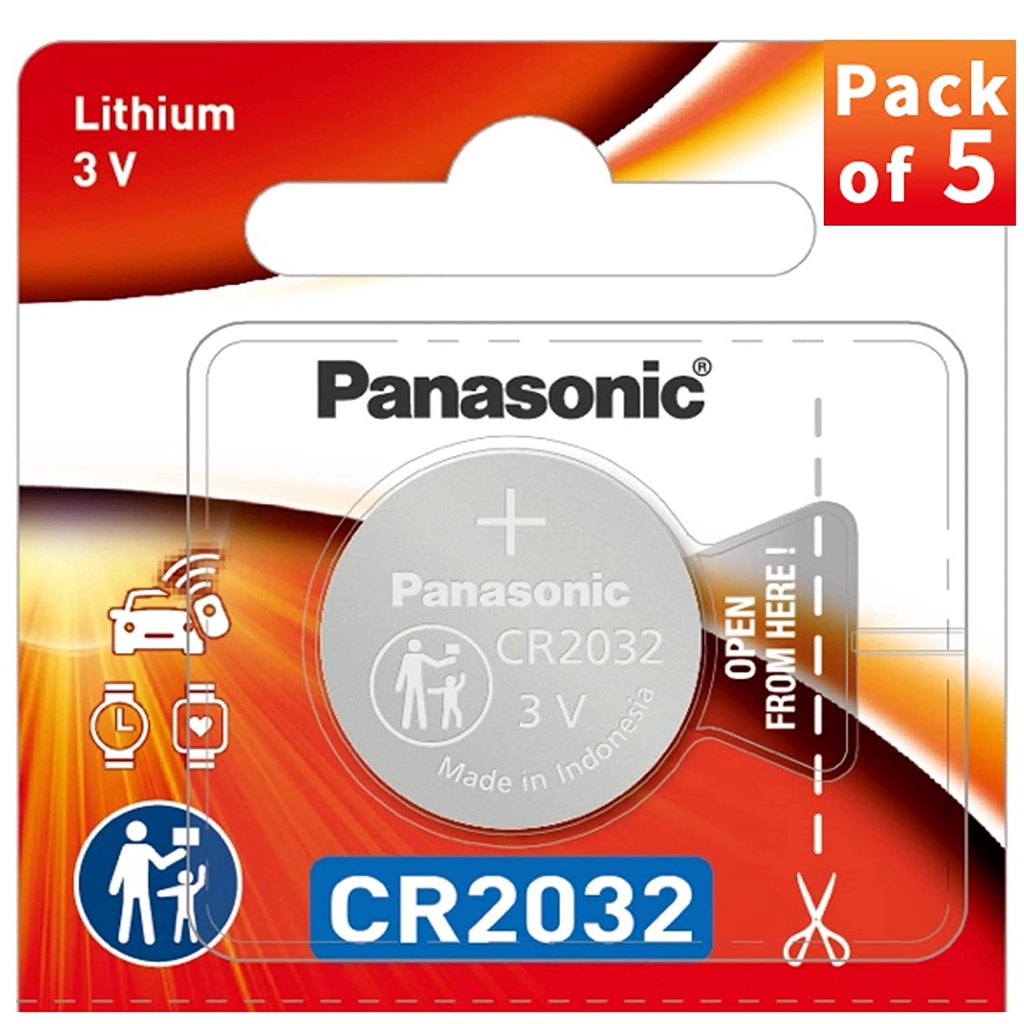 ถ่านกระดุม ถ่านรีโมท แท้ป้ายไทย-ถ่าน2032 Panasonic CR2032 Lithium 3V แบ่งขาย (ประกันศูนย์)-พร้อมส่ง