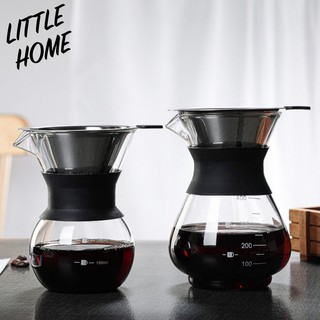 LITTLEHOME ที่ดริปกาแฟ กาดริปกาแฟ เหยือกดริปกาแฟ แก้ว ขนาด 200 - 400 ml กาชงกาแฟ หม้อกาแฟ  หม้อต้มกาแฟ ดริปเปอร์