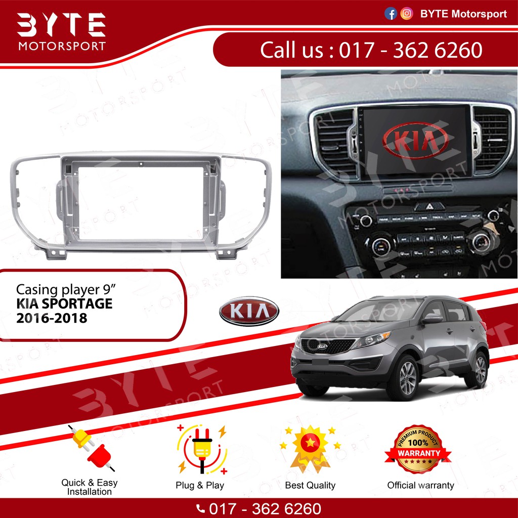 ปลอกเครื่องเล่น Android 9" Kia Sportage 2016-2018 (พร้อม Canbus)