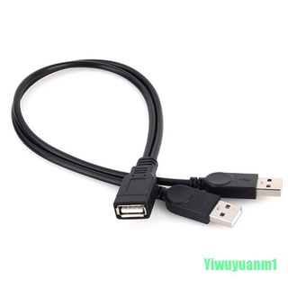 (Yiwuyuanm1) ใหม่ อุปกรณ์เชื่อมต่อข้อมูล Usb 2.0 1 Female To 2 Male Y-Splitter