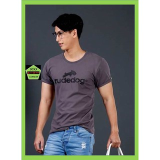 rudedog เสื้อคอกลม  ชาย หญิง  รุ่น logo18 สี light grey