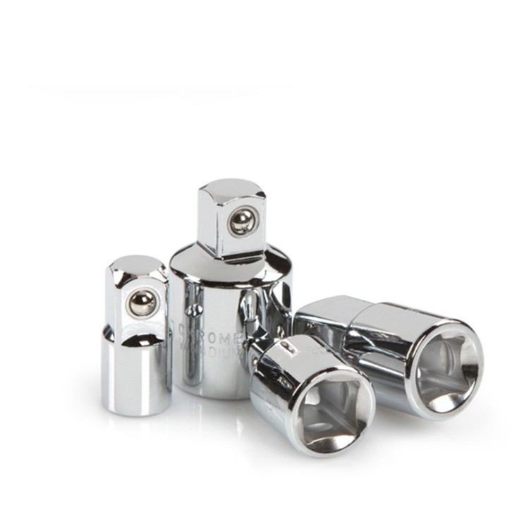 4pcs 1/4 3/8 1/2 Drive Socket Adapter Converter Reducer Air Impact (สีเงิน)