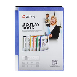 แฟ้มโชว์เอกสาร COMIX DF40  A4  40 ซอง  สีฟ้า (PC)