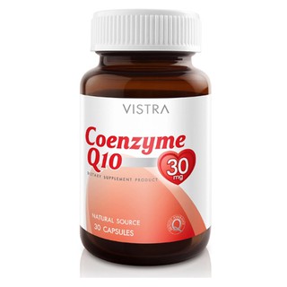 VISTRA Coenzyme Q10 Natural Source (30 Capsules) วิสทร้า โคเอ็นไซต์คิว 10 บำรุงหัวใจ (30แคปซูล)