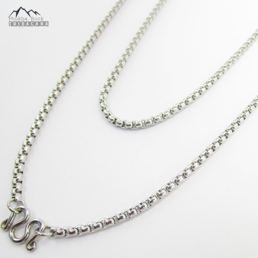 U13 ลายผ่าหวาย ขนาด 2.5 มม สร้อยคอ ห้อยพระ สร้อยสแตนเลสแท้ สร้อยพระ stainless necklace
