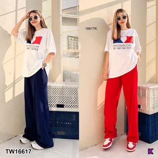 Set 2 ชิ้น เสื้อยืดแขนสั้นทรง Oversize + กางเกงขายาว