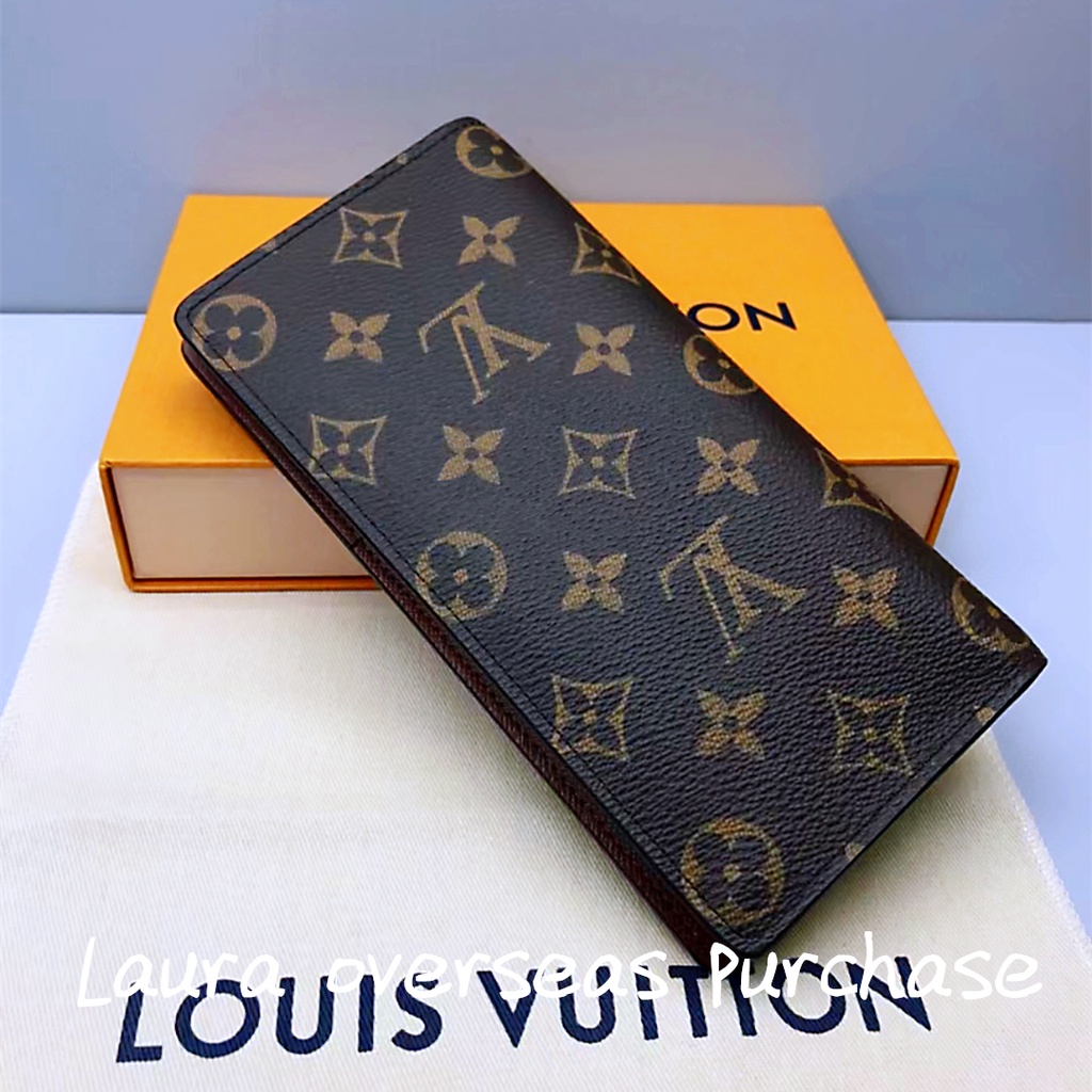 สั่งซื้อล่วงหน้า ของแท้ใหม่，Louis Vuitton，กระเป๋าสตางค์ BRAZZA，LV