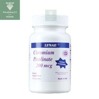 Lynae chromium picolinate 200 mcg 60 capsules โครเมียม พิโคลิเนต ควบคุมระดับน้ำตาลในเลือด