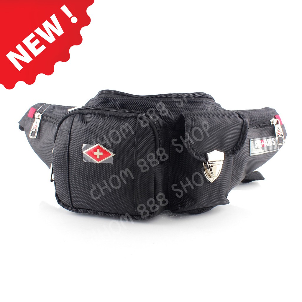 Chom888shop SwissAirsกระเป๋าคาดเอว/คาดอกรุ่นKS-511/Black ของแท้ 100% (Warranty leafletถูกต้องตามกฎหม