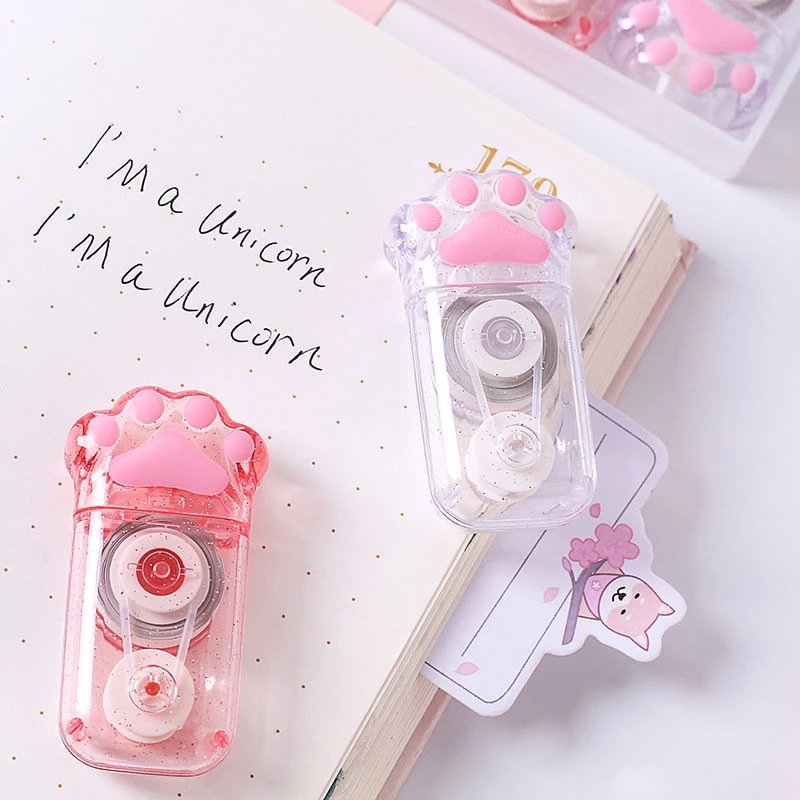 เทปกาวลบคำผิด ลายเท้าแมวน่ารัก 5mm*6m ✨ เทปแก้ไขคำผิด สีขาว ใช้ลื่น ของใช้สำนักงาน อุปกรณ์นักเรียน