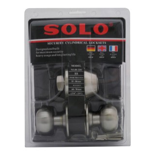 ลูกบิด+กุญแจลิ้นตาย SOLO 88-2201SS หัวจัน สีสเตนเลส SOLO 88-2201SS SS KNOB + DEABOLT