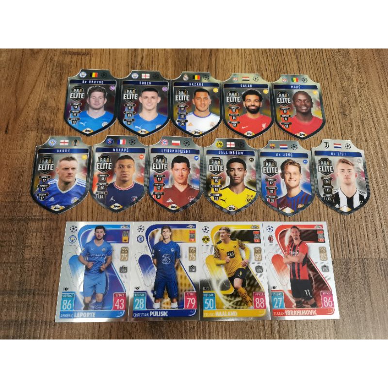 Topps Match Attax UCL 2021/22 - Chrome Pro Elite (Shield Die-Cut) และการ์ด Chrome Preview (Messi, Ha