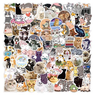 100/50/25/10PCS New Kawaii Cat Kitty Stickers For DIY Suitcase Stationery Fridge Water Bottle Guitar Decal