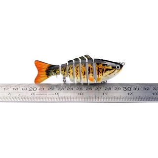1 ชิ้น 10 เซนติเมตร 15.5 กรัมเหยื่อตกปลา Minnow 7 ส่วน Swimbait Crankbait Hard เหยื่อช้าประดิษฐ์