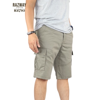 Razway กางเกงคาร์โก้ขาสั้น ผ้ายืดนุ่มสวยทน กางเกงขาสั้นผู้ชาย รุ่น RZ795