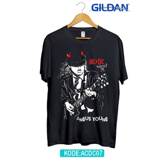 เสื้อยืดคอกลมAcdc ของแท้ GILDAN ACDC07 เสื้อยืด ลายวงดนตรีในตํานาน ACDC07S-4XL