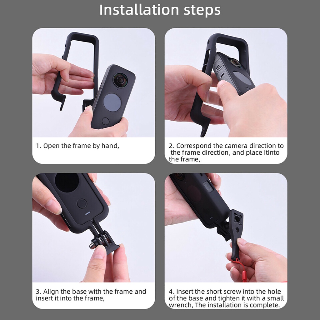 For Insta360 ONE X2 Protection Frame Vertical Expansion Adapter Mount Holder Border Cage Case Shell Sports Camera