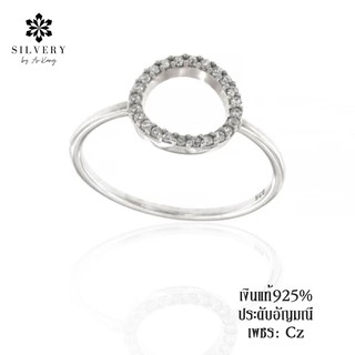 แหวนเงินแท้ (CZ) 925 รูปทรงโดนัท [AKR008]