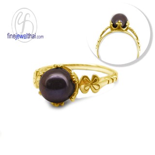 Finejewelthai แหวน-มุกแท้-แหวนเงิน-แหวนมุก-แหวนประจำเดือนเกิด-Pearl-Silver-Ring - R1364pl-b-g