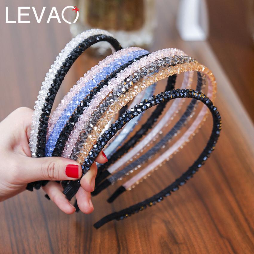 Levao Women New Rhinestone Hairband Candy Color Headband Hair Band Hair Accessories For Girls