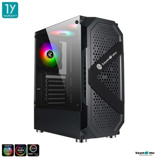 เคสคอมพิวเตอร์ Tsunami Coolman 190-6 ARGB UDS ATX Tempered ARGB Gaming Case with 1264 UDS ARGB 12cm Cooling FanX3 รับประกันสินค้า 1 ปี