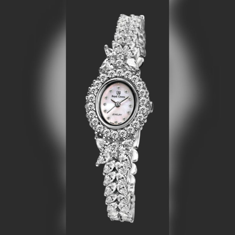 Royal Crown นาฬิกาข้อมือผู้หญิง สายสแตนเลสอย่างดี รุ่น JEW-3595B21 (สี Silver)