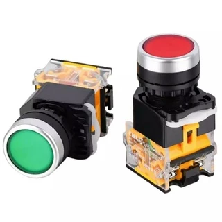 ปุ่มกดสวิตช์1NO + 1NC Self กดติดปล่อยดับ ,กดติดกดดับ LA38-11BN BNZS 22 มม. 220v