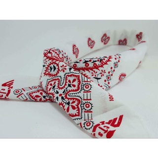 Bandana ผ้าเช็ดหน้าวินเทจ ผ้าโพกหัว cotton 100% โพกศรีษะ เนื้อผ้านิ่ม ผูกผมได้