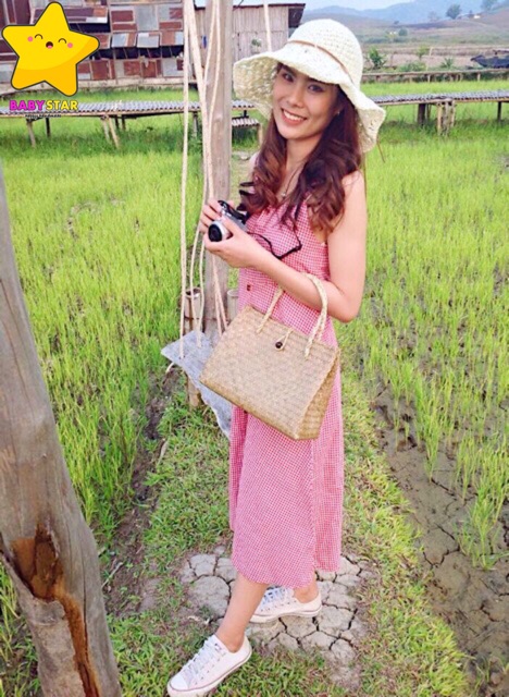 BBS🔥ถูกที่สุด🔥พร้อมส่ง🌈 กระเป๋าสานกระจูด ทรงข้างพับแนวนอน สวยหรู ชิคๆ มี2ขนาดให้เลือก - รูปที่ 2