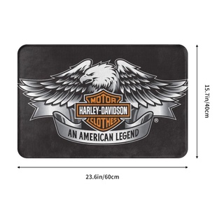 พรมเช็ดเท้า พรมเช็ดเท้า กันลื่น ขนาด 40x60 ซม. ลาย Harley Davidson เหมาะกับใส่ในสวน ทางเข้า กลางแจ้ง สําหรับรถจักรยานยนต์