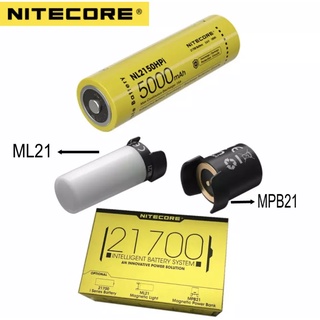 พร้อมส่ง NITECORE 21700 แบตเตอรี่อัจฉริยะระบบML21แม่เหล็กMPB21แม่เหล็กPower Bank NL2150HPi 5000MAh 3.6V 15Aแบตเตอรี่