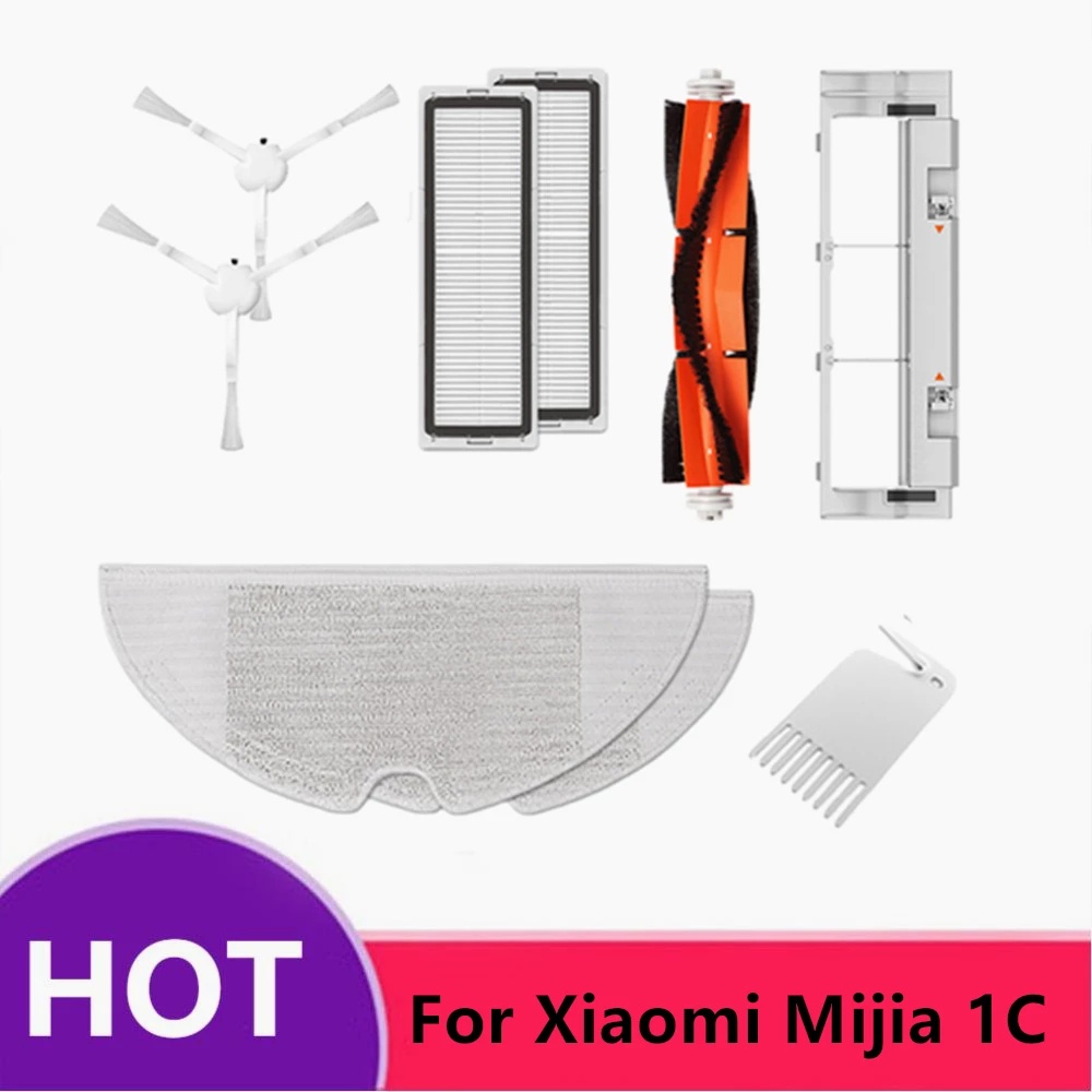 For Xiaomi Mijia 1C/2C/1T/STYTJ01ZHM/Dreame F9/Mi Robot Vacuum Mop Accessories of Roller Brush Filter Side Brush Mop Cloth