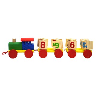 ping toys ของเล่นเด็ก ชุดตัวต่อ บล็อกตัวต่อ PUZZLE BLOCKS บล็อคต่อไม้-รถไฟ ขนาด ก.8* ย.29 *ส.7 ซม.