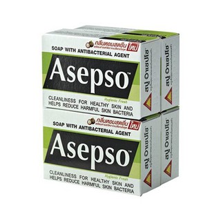 Asepso อาเซปโซ สบู่ก้อน สูตรไฮจินิค เฟรช ขนาด 80 กรัม แพ็ค 4 ก้อน (7640142770244)