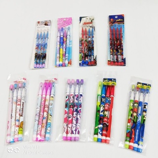 Bobestshop ดินสอเปลี่ยนไส้เซ็ต 4 แท่ง ลายการ์ตูนขวัญใจเด็กๆ …