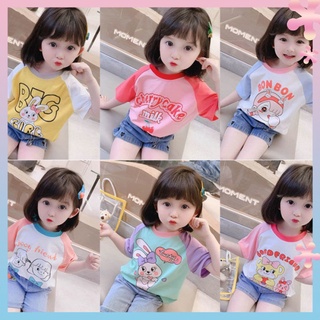 Girls T-shirt short sleeve pure cotton 2022 new western style summer childrens clothing trendy childrens top summer baby base shirt