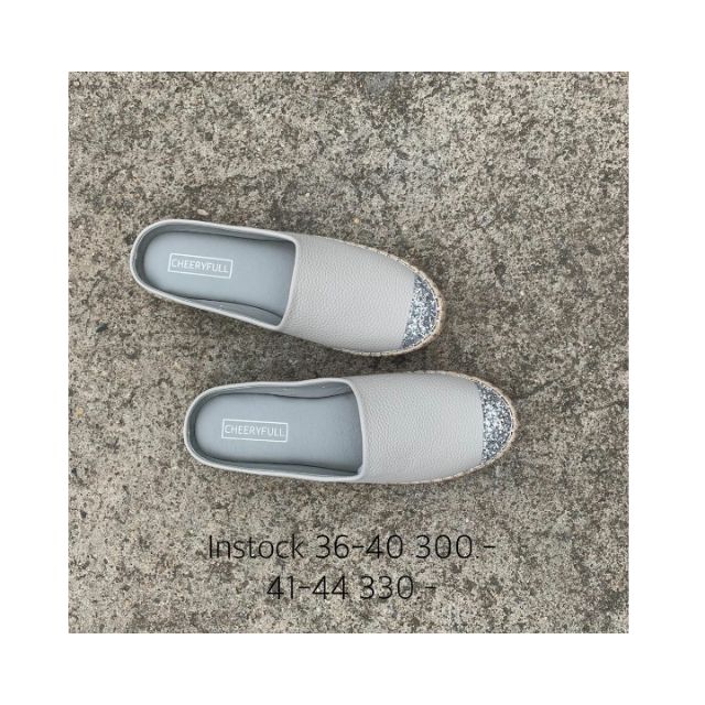 รองเท้าแตะsize 42-44 | Glitter slip on by Cheeryfull   รองเท้าเปิดส้น - รูปที่ 3