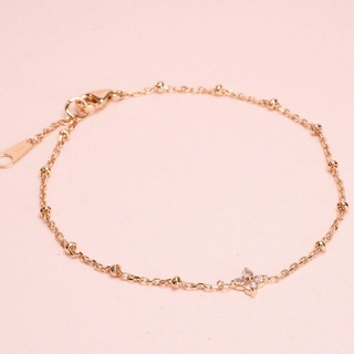 Grace Fine Jewelry สร้อยข้อมือทอง 9K พลอยทรงใบโคลเวอร์