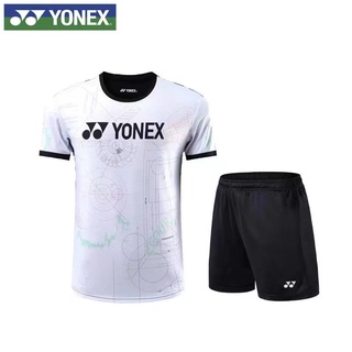 Yonex เสื้อผ้าแบดมินตัน ผู้ชายและผู้หญิง แขนสั้น แห้งเร็ว คู่รัก ซับเหงื่อ ชุดกีฬาเทนนิส