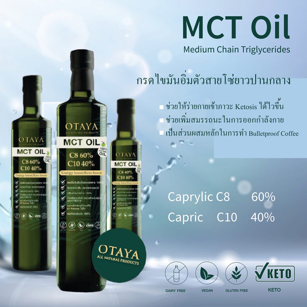 น้ำมันเอ็มซีทีออย์ Organic Coconut MCT Oil 250ml.