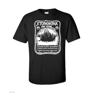 T-shirt  Sjhja เสื้อยืดแขนสั้น พิมพ์ลาย Stonehenge Festival 1974 Psychedelic Rock Hawkwind Eloy Ozric Mustache สไตล์คลาส