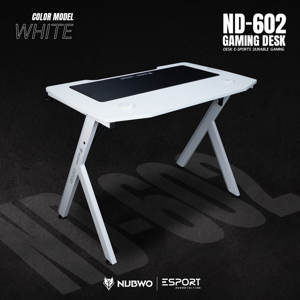Nubwo โต๊ะเกมมิ่ง โต๊ะทำงาน Gaming Desk ขนาด 100x 60x75 cm มีที่วางแก้ว แผ่นรองเ