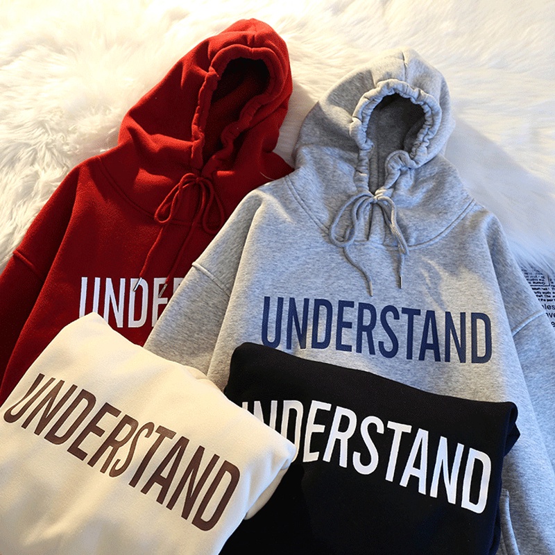 เสื้อฮู้ดแขนยาวผู้หญิงมีสไตล์ เสื้อสเวตเตอร์หลวมสไตล์ป๊อปเกาหลี S~3XL